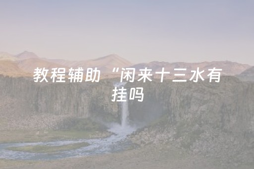 教程辅助“闲来十三水有挂吗（专用辅牌神器免安装）