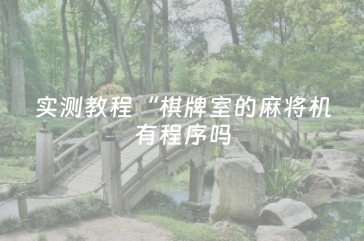 实测教程“棋牌室的麻将机有程序吗（专用辅牌神器免安装）