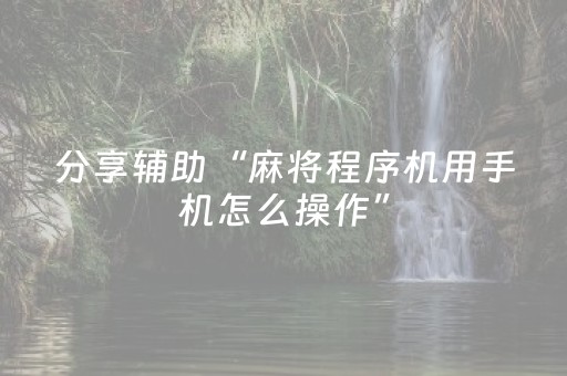 分享辅助“麻将程序机用手机怎么操作”（详细透视教程）-哔哩哔哩