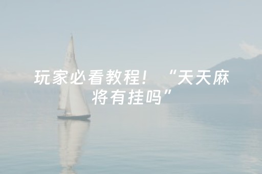 玩家必看教程！“天天麻将有挂吗”（详细辅助教程）-哔哩哔哩