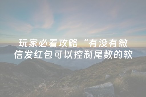 玩家必看攻略“有没有微信发红包可以控制尾数的软件扫雷”（详细透视教程）-哔哩哔哩