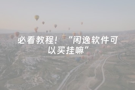 必看教程！“闲逸软件可以买挂嘛”（详细辅助教程）-哔哩哔哩