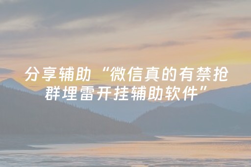 分享辅助“微信真的有禁抢群埋雷开挂辅助软件”（详细透视教程）-哔哩哔哩