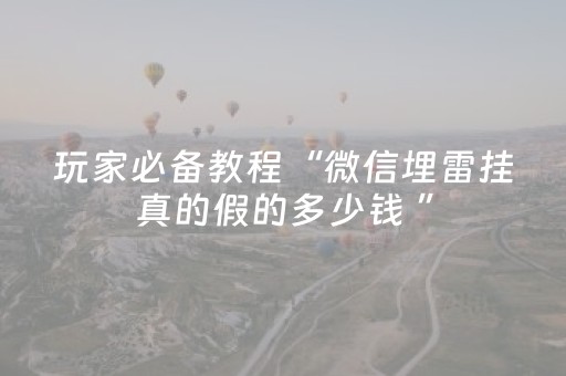 玩家必备教程“微信埋雷挂真的假的多少钱 ”（详细透视教程）-哔哩哔哩