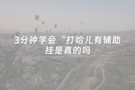 3分钟学会“打哈儿有辅助挂是真的吗（助赢神器通用版）