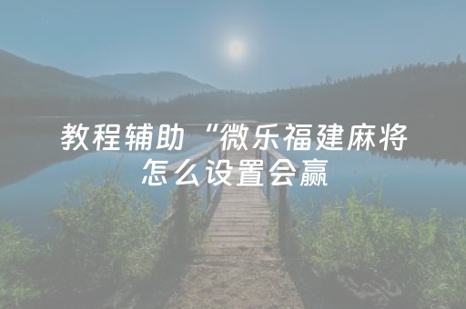 教程辅助“微乐福建麻将怎么设置会赢（助赢神器通用版）