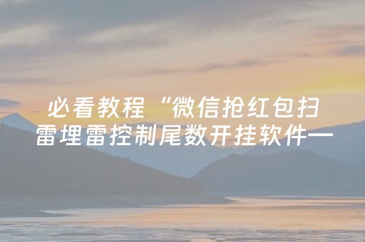 必看教程“微信抢红包扫雷埋雷控制尾数开挂软件—我来教教你怎么开挂”（详细透视教程）-哔哩哔哩