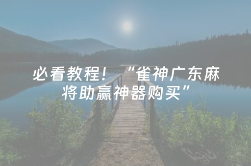 必看教程！“雀神广东麻将助赢神器购买”（详细透视教程）-哔哩哔哩