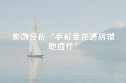 实测分析“手机金花透明辅助插件”（详细辅助教程）-哔哩哔哩