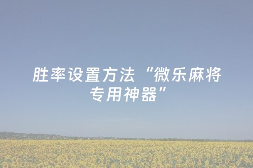 胜率设置方法“微乐麻将专用神器”（详细透视教程）-哔哩哔哩