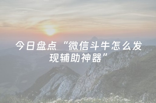 今日盘点“微信斗牛怎么发现辅助神器”（详细透视教程）-哔哩哔哩