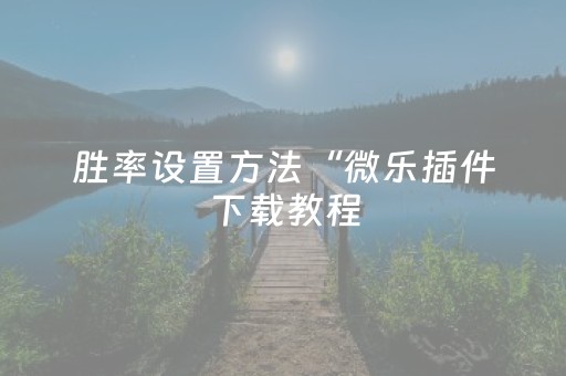 胜率设置方法“微乐插件下载教程（专用辅牌神器免安装）