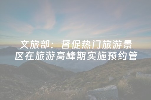 文旅部：督促热门旅游景区在旅游高峰期实施预约管理