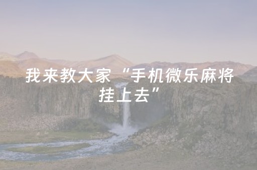 我来教大家“手机微乐麻将挂上去”（详细透视教程）-哔哩哔哩