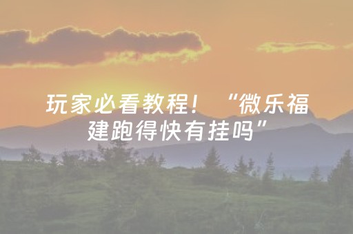 玩家必看教程！“微乐福建跑得快有挂吗”（详细透视教程）-哔哩哔哩