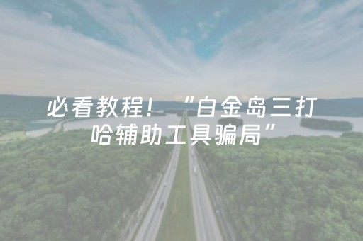 必看教程！“白金岛三打哈辅助工具骗局”（详细辅助教程）-哔哩哔哩