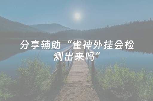 分享辅助“雀神外挂会检测出来吗”（详细透视教程）-哔哩哔哩