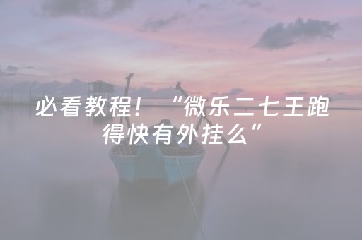 必看教程！“微乐二七王跑得快有外挂么”（详细辅助教程）-哔哩哔哩