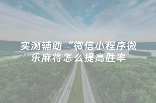 实测辅助“微信小程序微乐麻将怎么提高胜率（专用辅牌神器免安装）