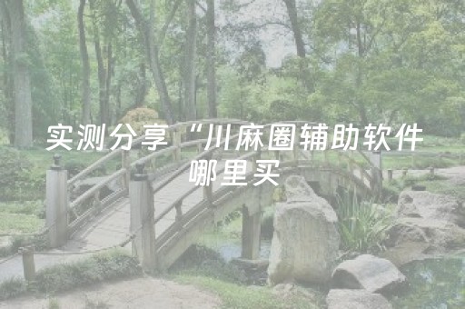 实测分享“川麻圈辅助软件哪里买（专用辅牌神器免安装）