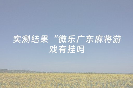 实测结果“微乐广东麻将游戏有挂吗（专用辅牌神器免安装）
