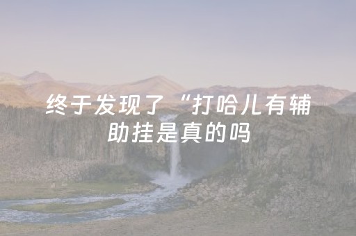 终于发现了“打哈儿有辅助挂是真的吗（助赢神器通用版）