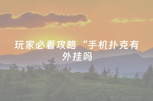 玩家必看攻略“手机扑克有外挂吗（专用辅牌神器免安装）