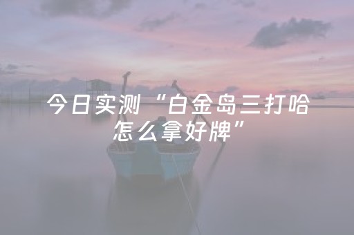 今日实测“白金岛三打哈怎么拿好牌”（详细透视教程）-哔哩哔哩