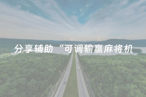 分享辅助“可调输赢麻将机（专用辅牌神器免安装）