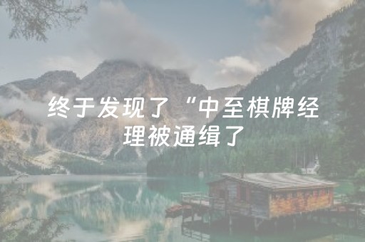 终于发现了“中至棋牌经理被通缉了（助赢神器通用版）