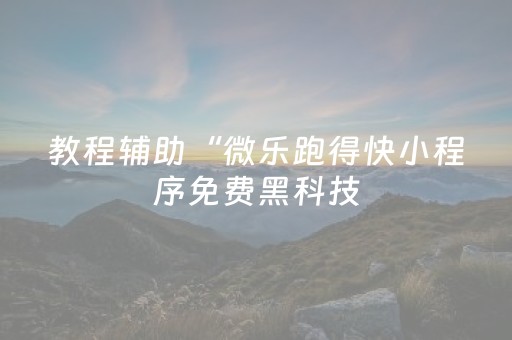 教程辅助“微乐跑得快小程序免费黑科技（专用辅牌神器免安装）