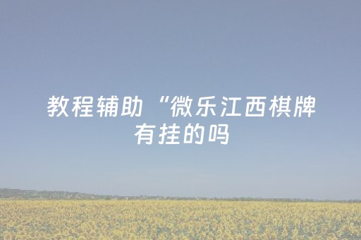 教程辅助“微乐江西棋牌有挂的吗（专用辅牌神器免安装）