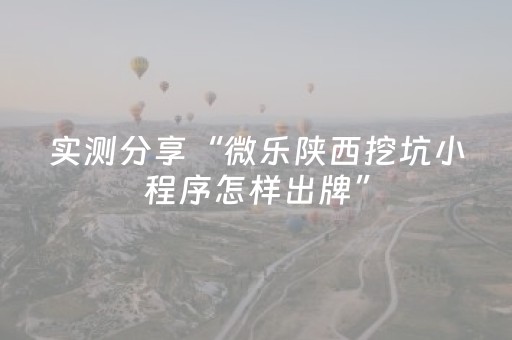 实测分享“微乐陕西挖坑小程序怎样出牌”（详细透视教程）-哔哩哔哩
