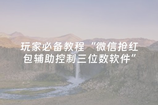 玩家必备教程“微信抢红包辅助控制三位数软件”（详细透视教程）-哔哩哔哩