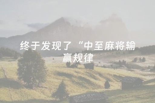 终于发现了“中至麻将输赢规律（助赢神器通用版）