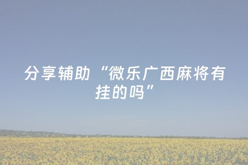 分享辅助“微乐广西麻将有挂的吗”（详细透视教程）-哔哩哔哩