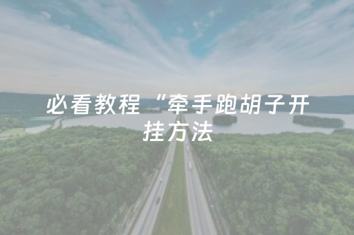 必看教程“牵手跑胡子开挂方法（助赢神器通用版）