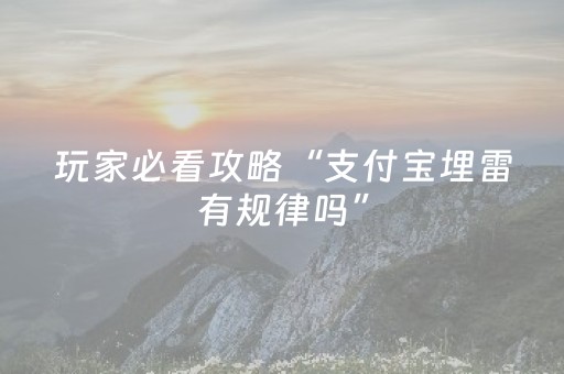 玩家必看攻略“支付宝埋雷有规律吗”（详细透视教程）-哔哩哔哩