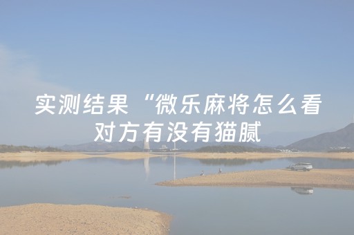 实测结果“微乐麻将怎么看对方有没有猫腻（助赢神器通用版）