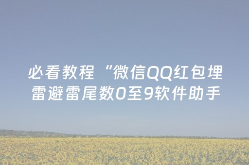 必看教程“微信QQ红包埋雷避雷尾数0至9软件助手”（详细透视教程）-哔哩哔哩