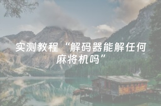 实测教程“解码器能解任何麻将机吗”（详细透视教程）-哔哩哔哩