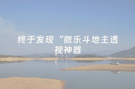 终于发现“微乐斗地主透视神器（专用辅牌神器免安装）