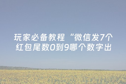 玩家必备教程“微信发7个红包尾数0到9哪个数字出现次数多”（详细透视教程）-哔哩哔哩