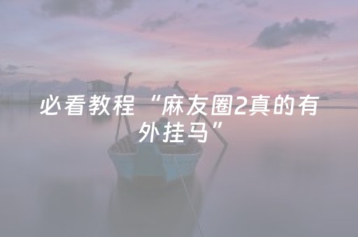 必看教程“麻友圈2真的有外挂马”（详细透视教程）-哔哩哔哩