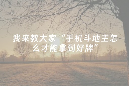 我来教大家“手机斗地主怎么才能拿到好牌”（详细透视教程）-哔哩哔哩