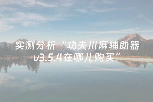 实测分析“功夫川麻辅助器v3.5.4在哪儿购买”（详细透视教程）-哔哩哔哩