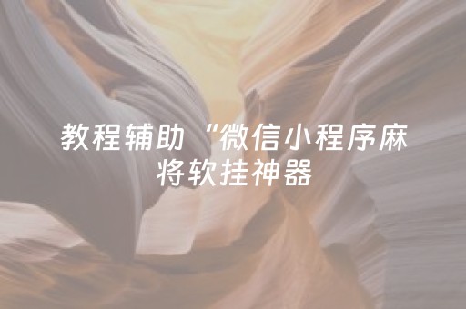 教程辅助“微信小程序麻将软挂神器（助赢神器通用版）