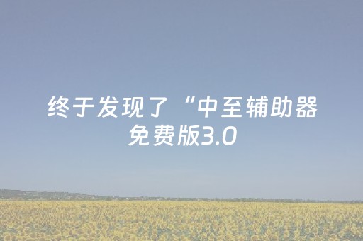 终于发现了“中至辅助器免费版3.0（助赢神器通用版）