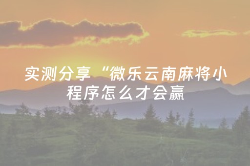 实测分享“微乐云南麻将小程序怎么才会赢（助赢神器通用版）
