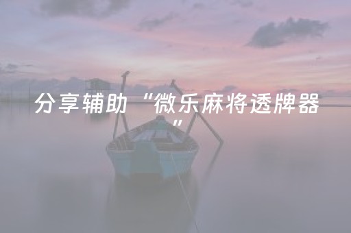 分享辅助“微乐麻将透牌器”（详细透视教程）-哔哩哔哩